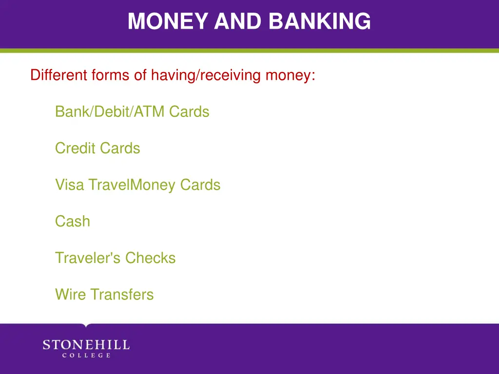 money and banking