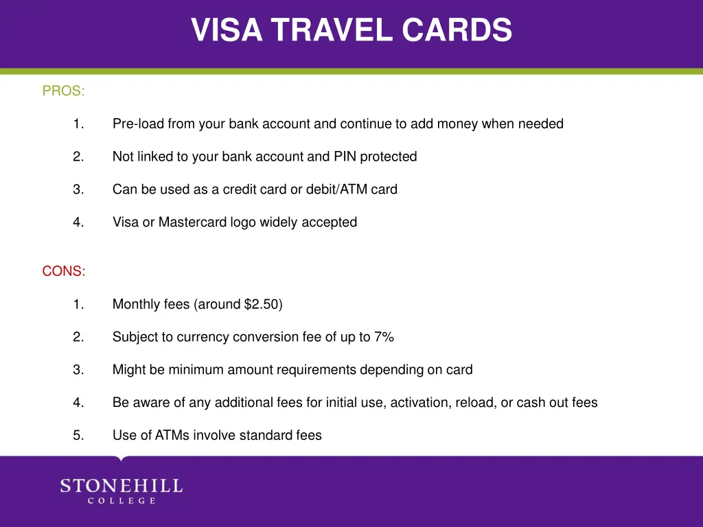 visa travel cards