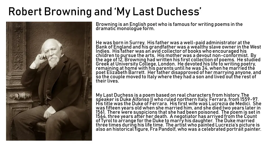 robert browning and my last duchess