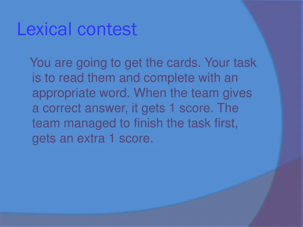 lexical contest