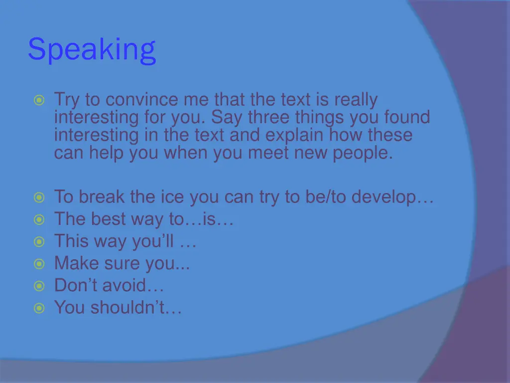 speaking