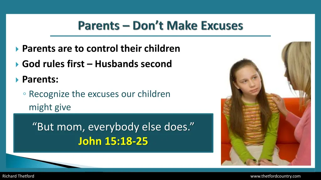 parents are to control their children