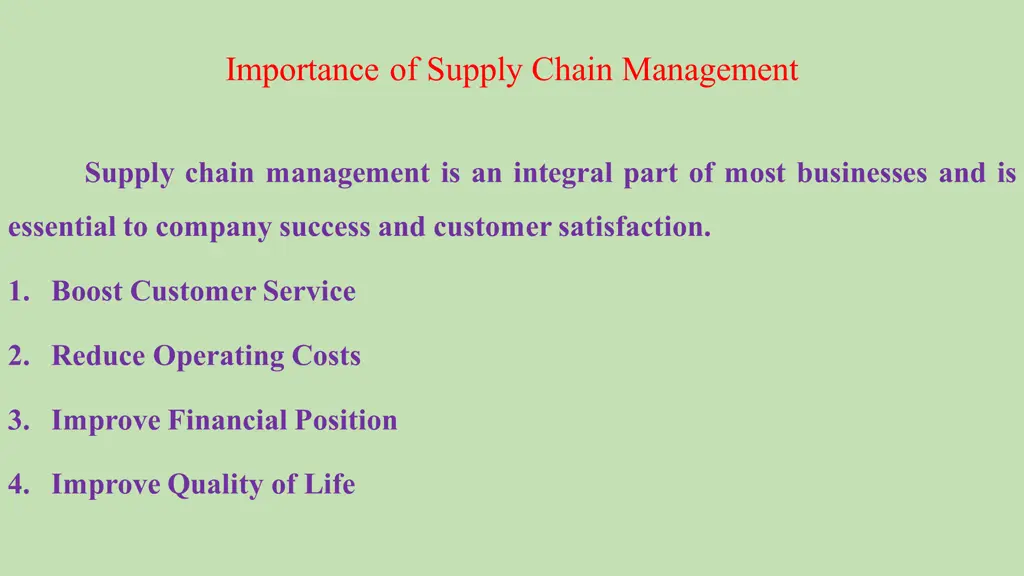 importance of supply chain management