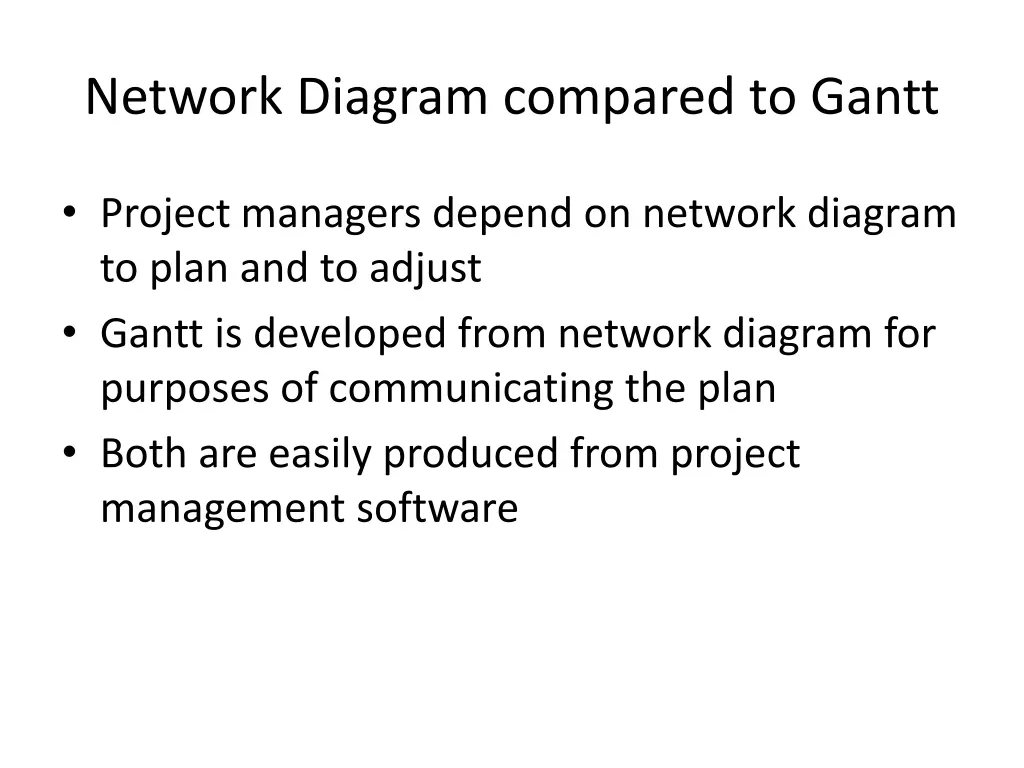 network diagram compared to gantt 1