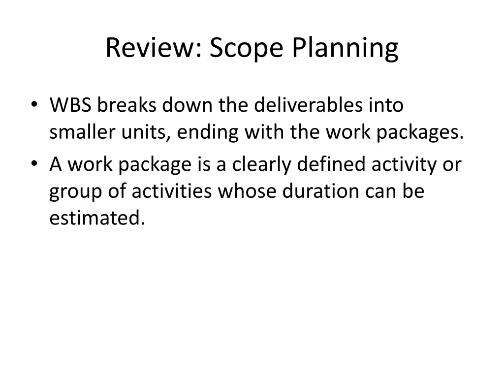 review scope planning