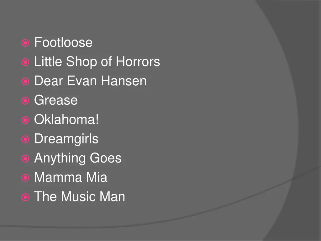footloose little shop of horrors dear evan hansen