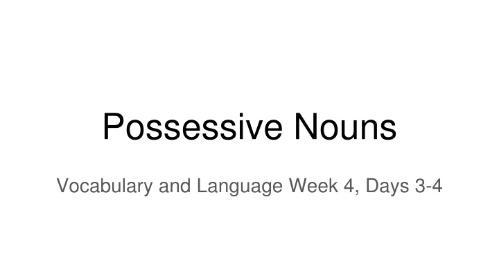 possessive nouns