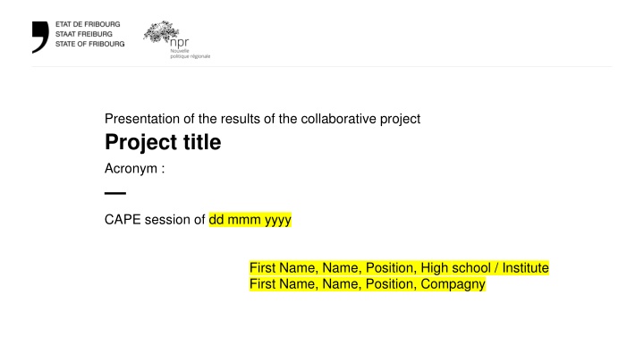 presentation of the results of the collaborative