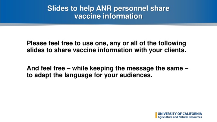 slides to help anr personnel share vaccine