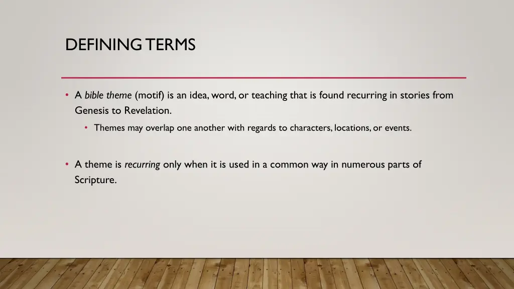 defining terms