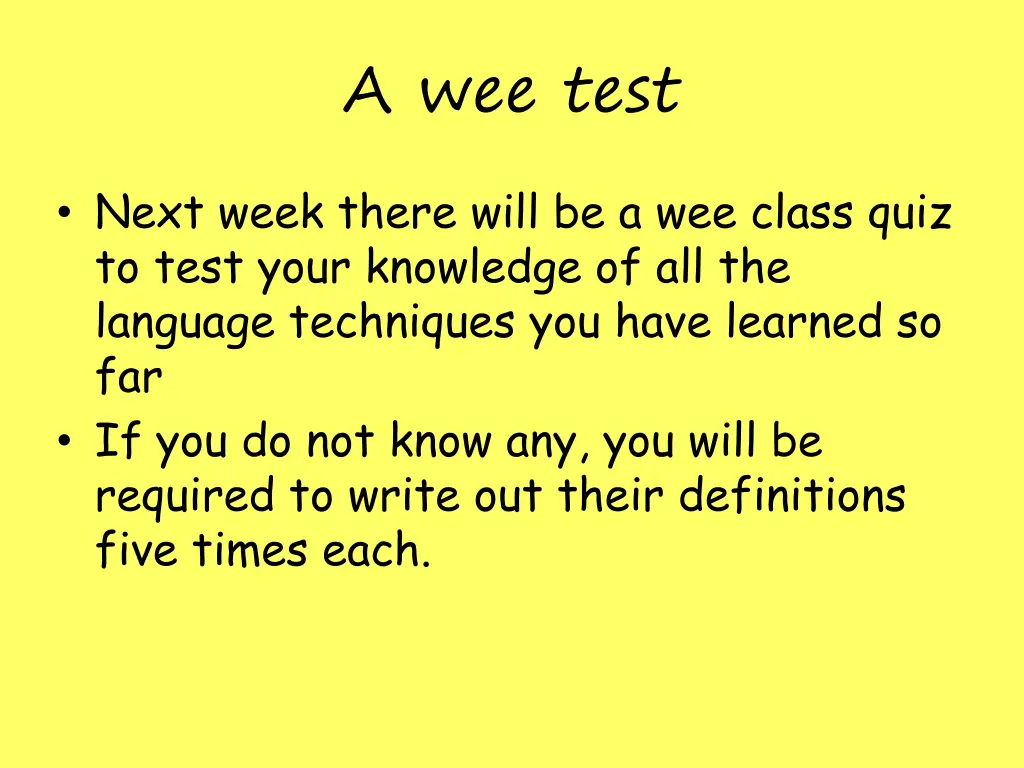 a wee test