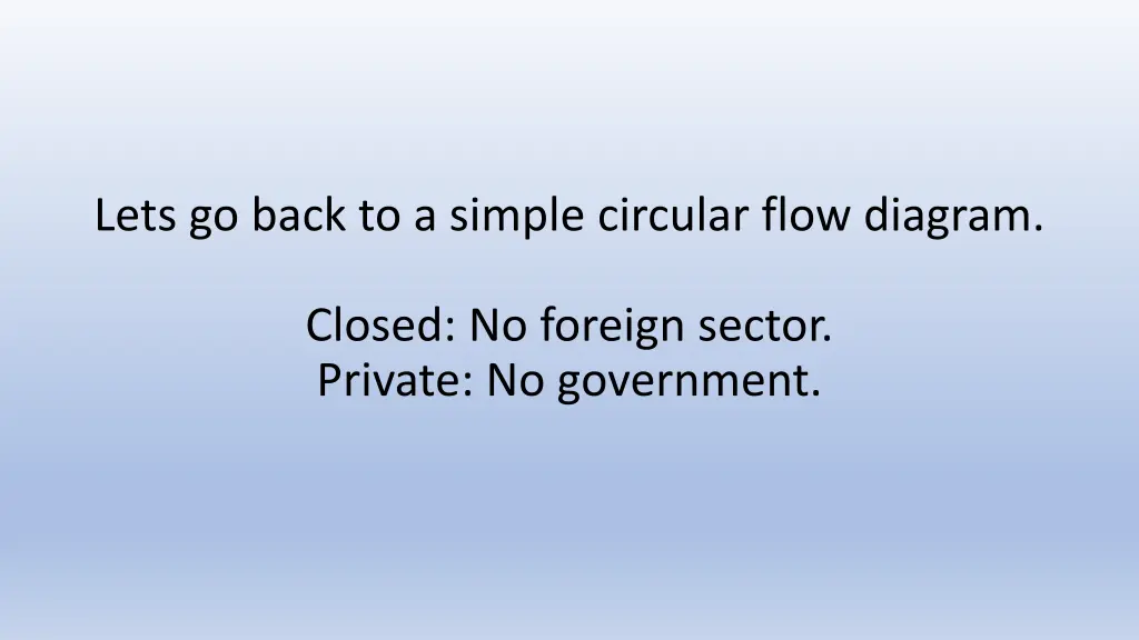 lets go back to a simple circular flow diagram