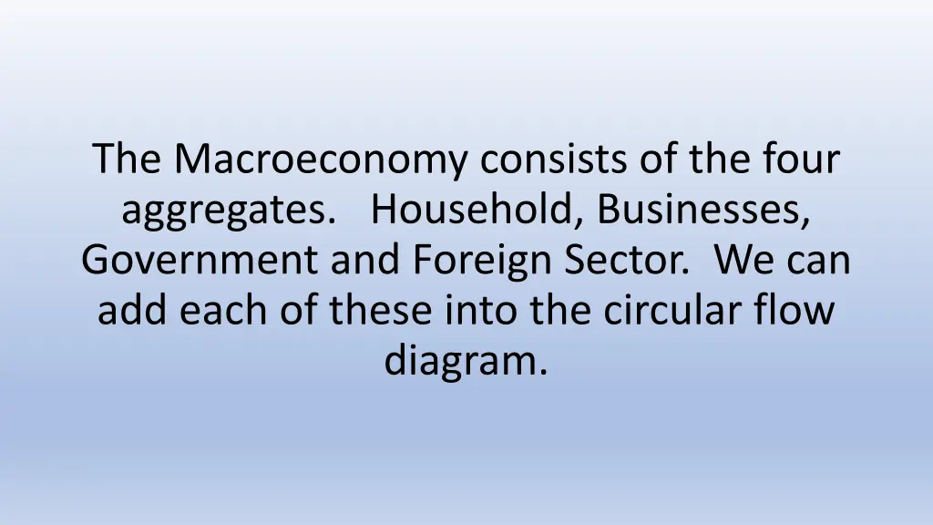 the macroeconomy consists of the four aggregates