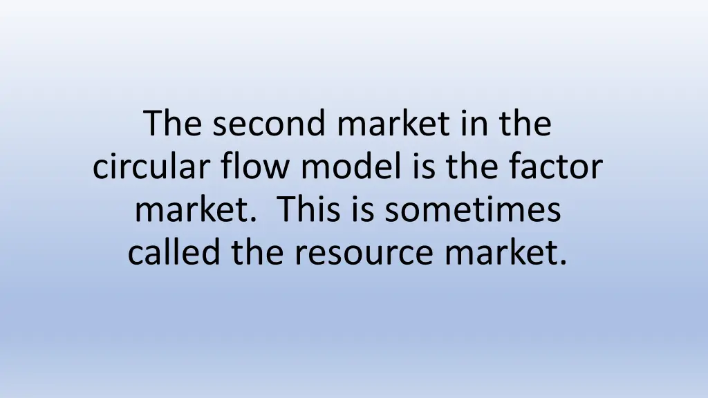 the second market in the circular flow model
