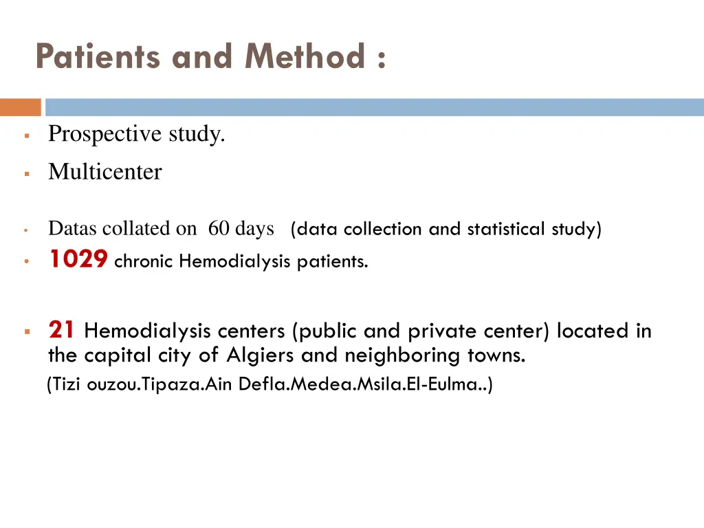 patients and method