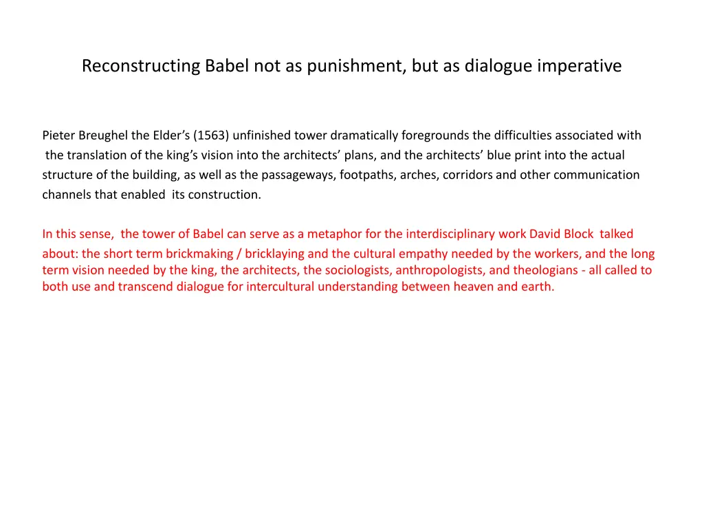 reconstructing babel not as punishment