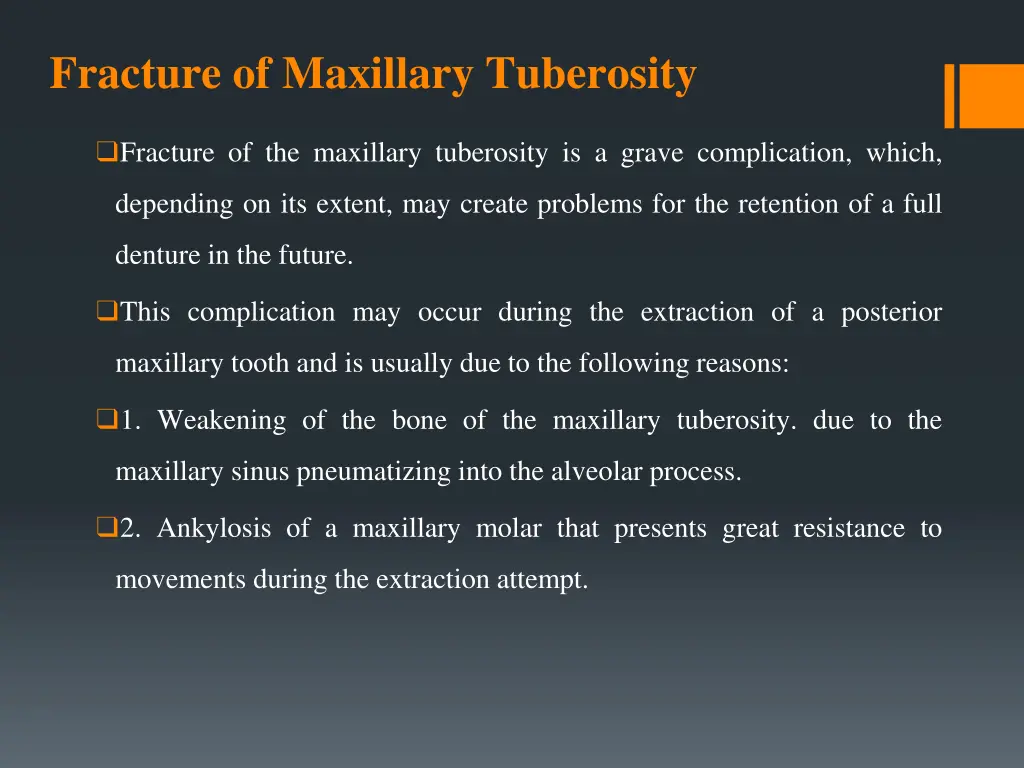 fracture of maxillary tuberosity