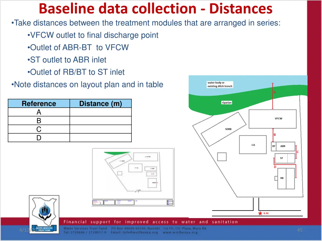 baseline data collection distances take distances