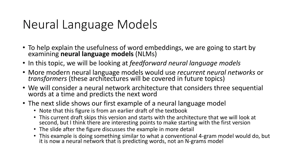 neural language models