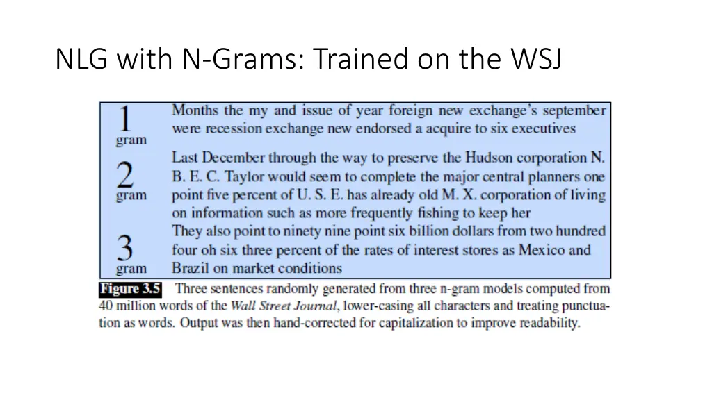 nlg with n grams trained on the wsj