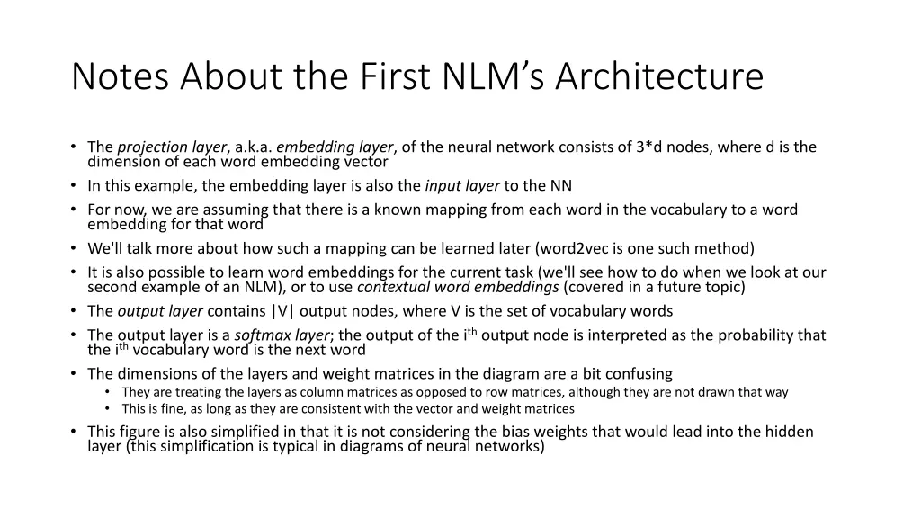 notes about the first nlm s architecture