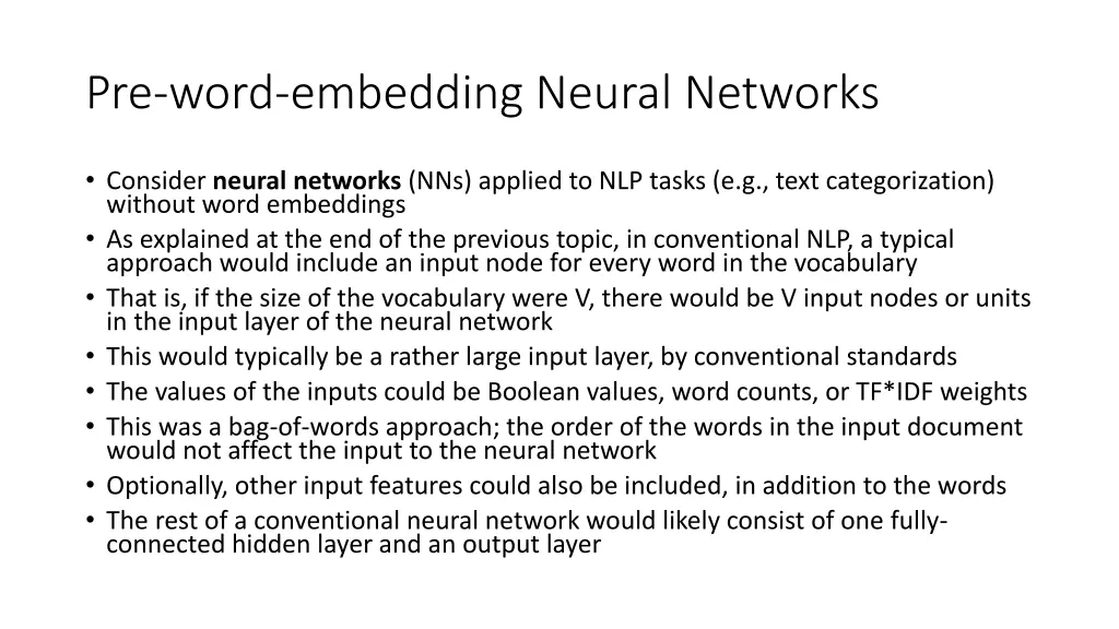 pre word embedding neural networks