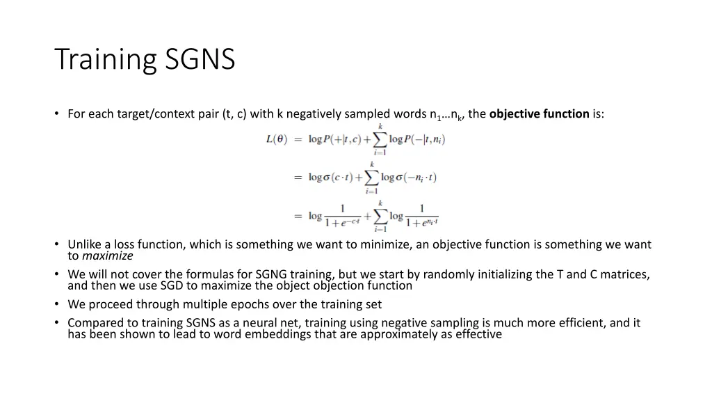 training sgns