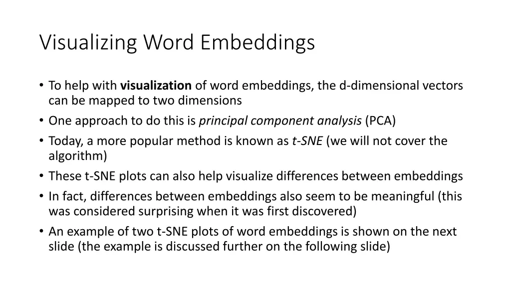 visualizing word embeddings
