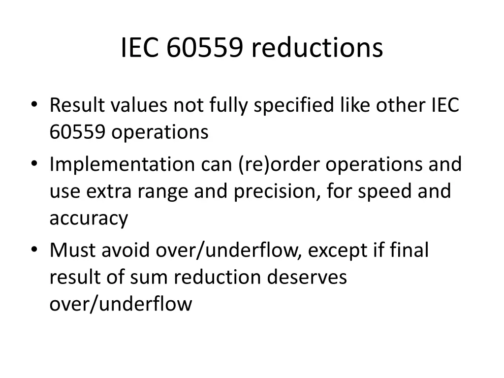 iec 60559 reductions