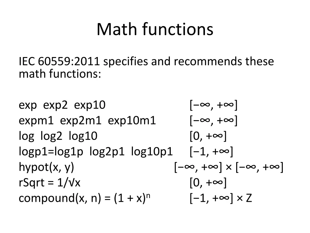 math functions