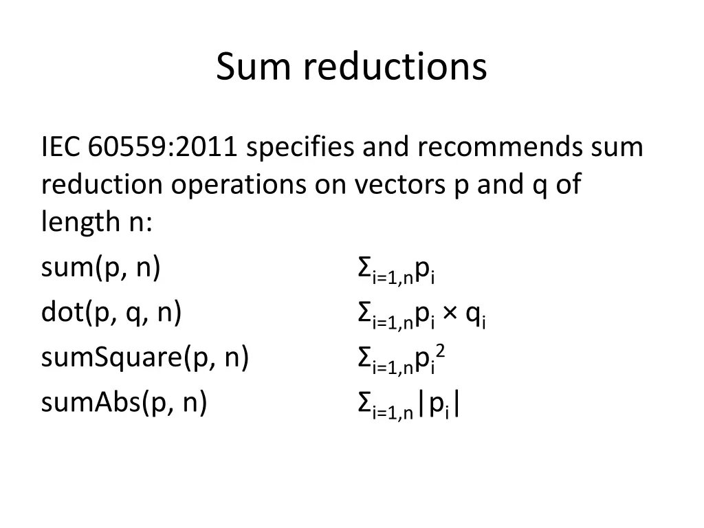 sum reductions