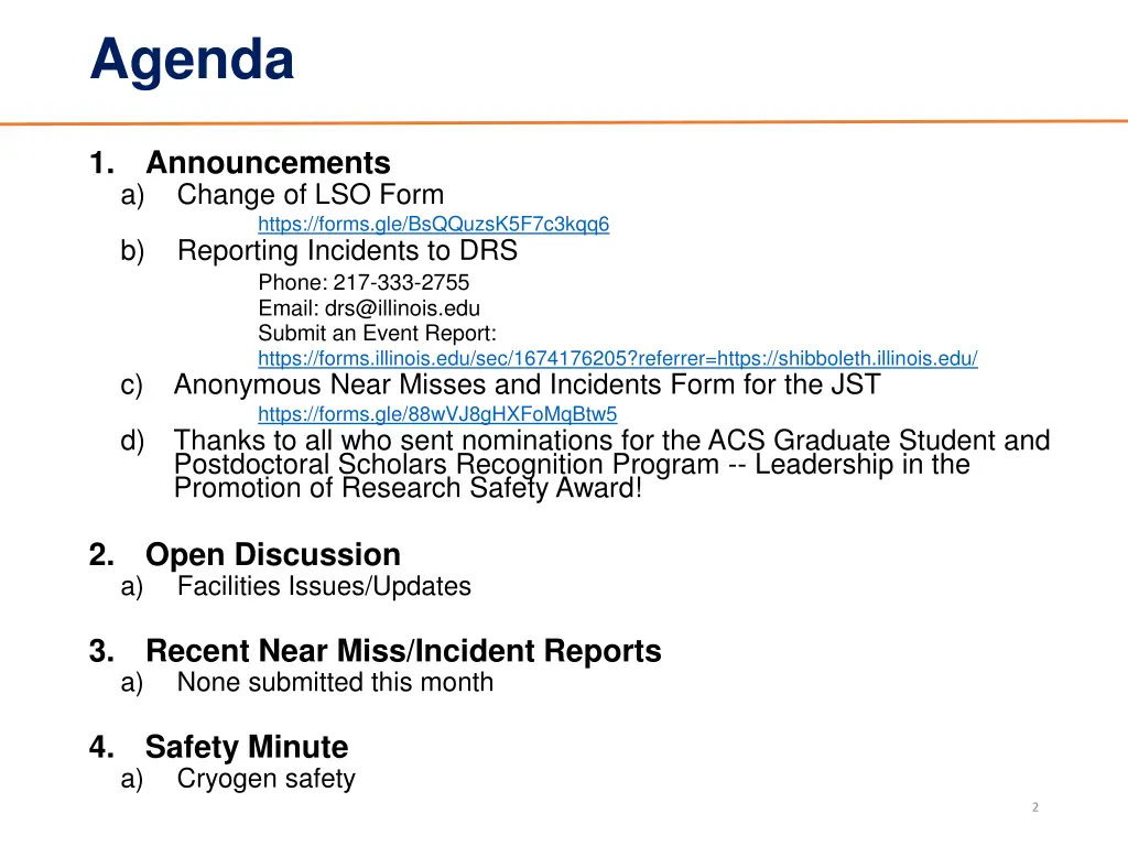 agenda