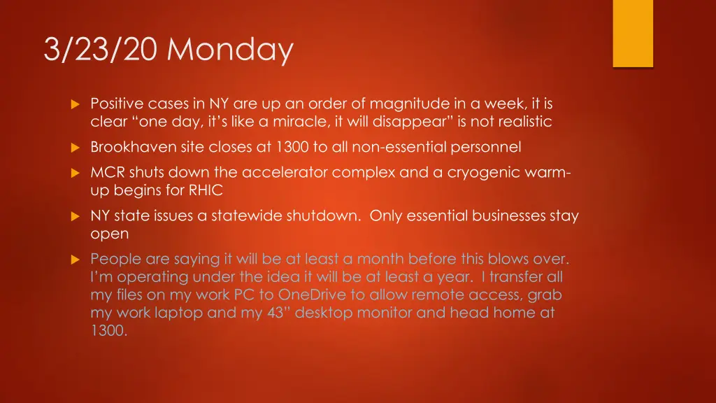 3 23 20 monday