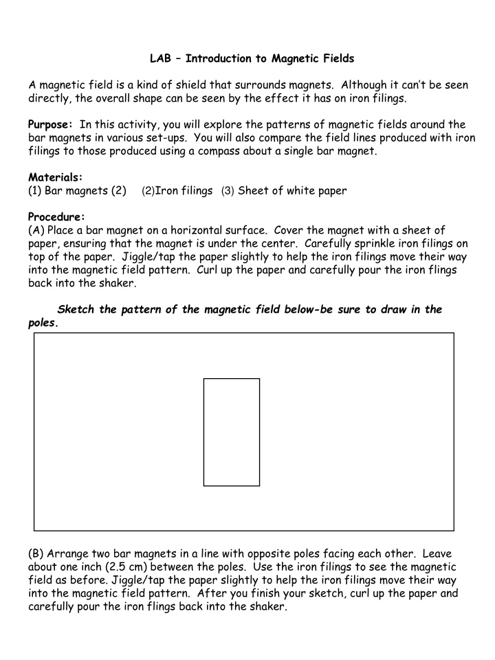lab introduction to magnetic fields