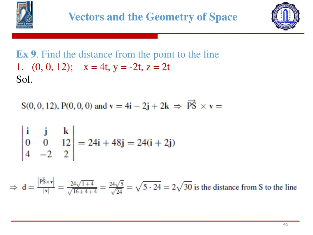 vectors and the geometry of space 43