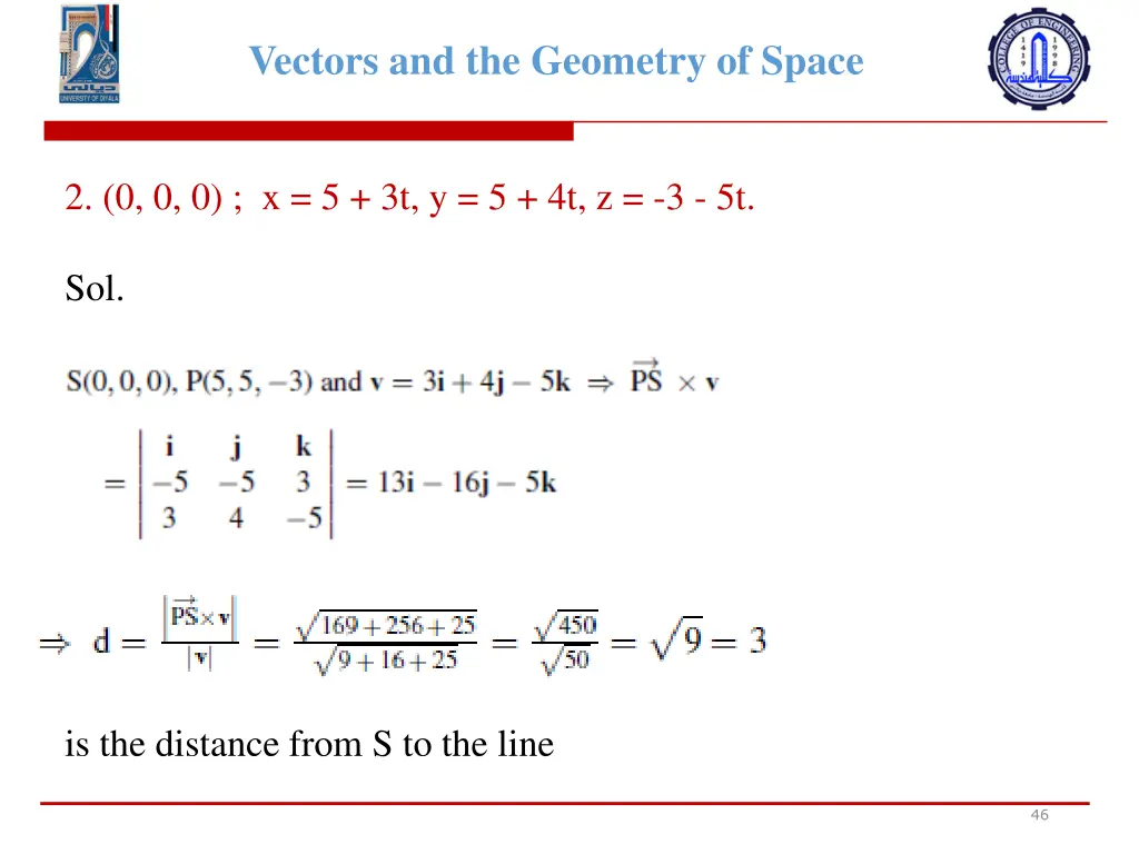 vectors and the geometry of space 44