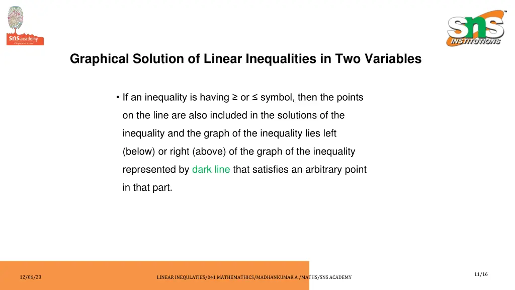 graphical solution of linear inequalities 1