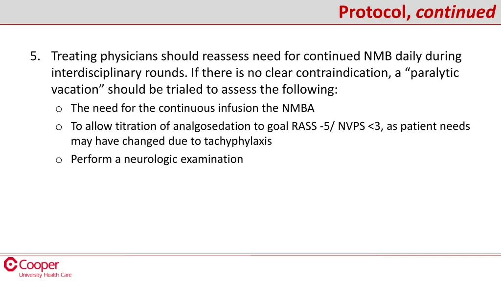 protocol continued