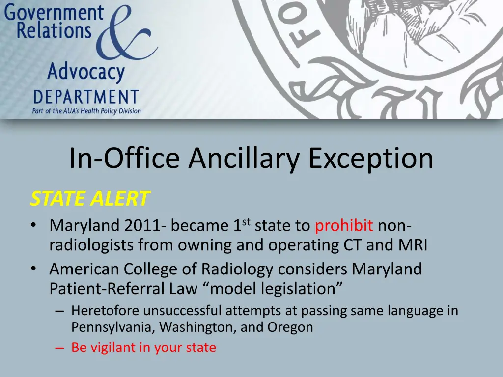 in office ancillary exception 1