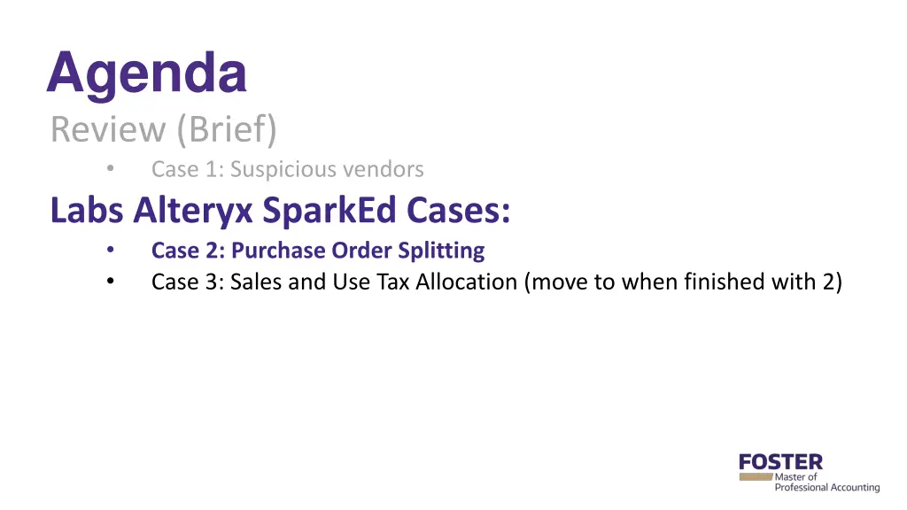 agenda review brief case 1 suspicious vendors 1