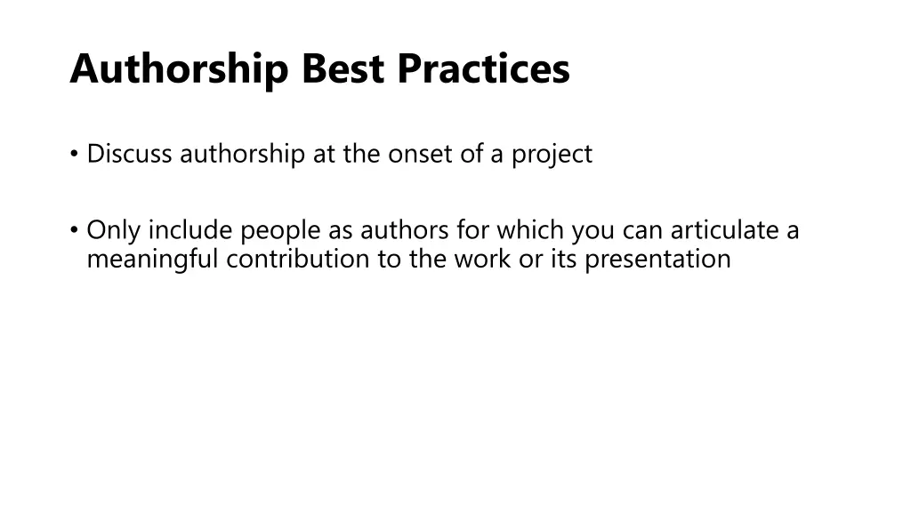 authorship best practices