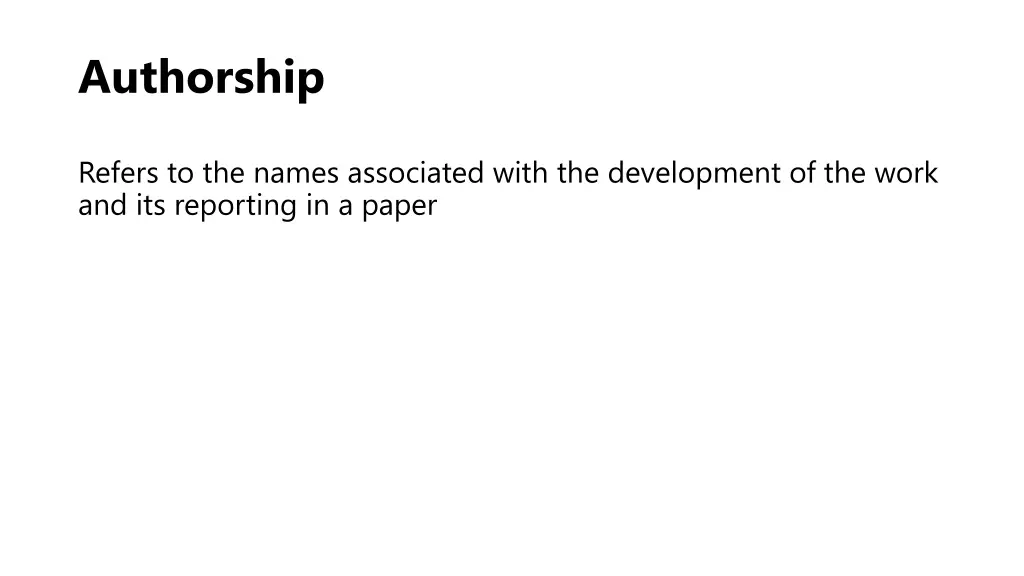 authorship