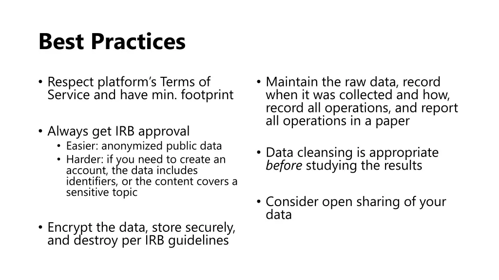 best practices