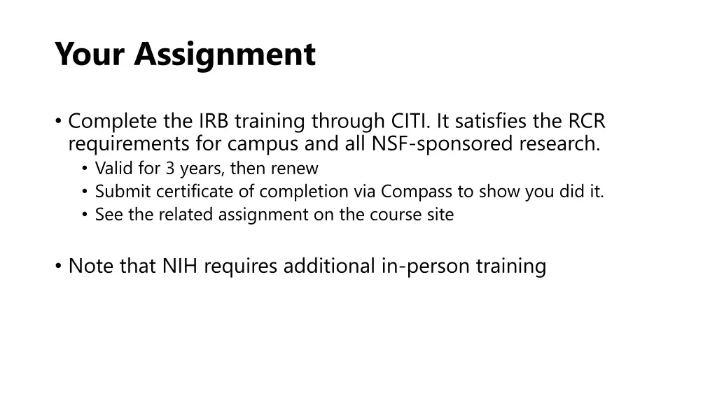 your assignment