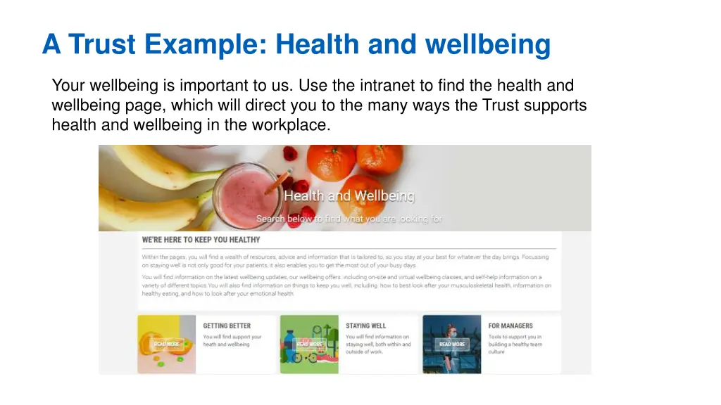 a trust example health and wellbeing