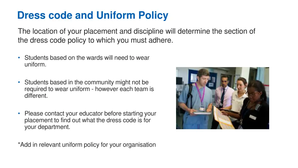 dress code and uniform policy