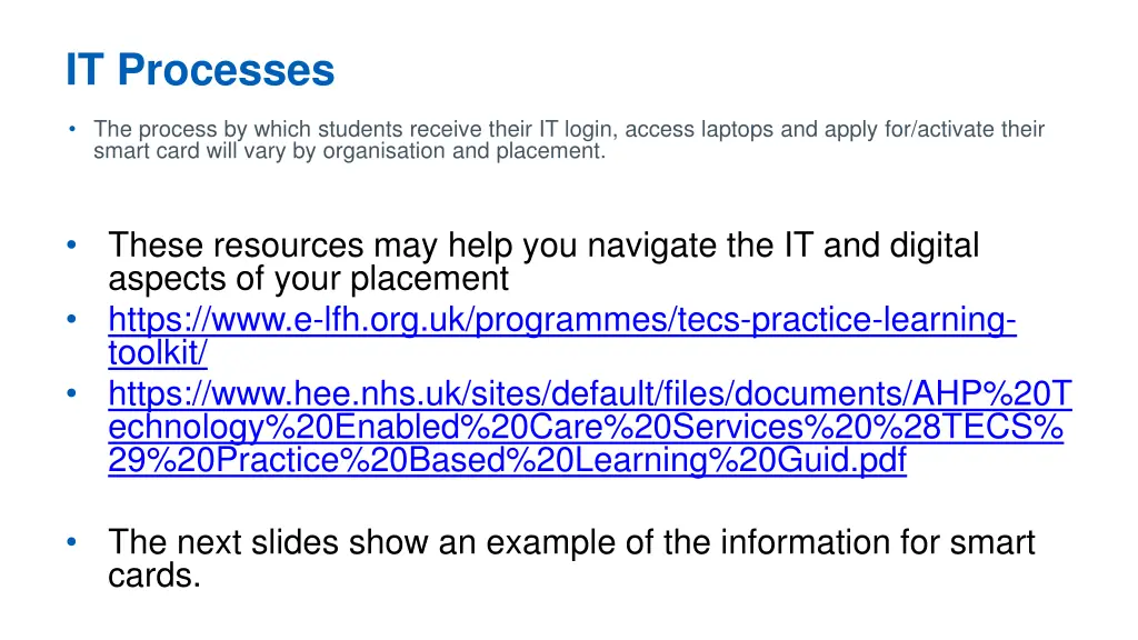 it processes