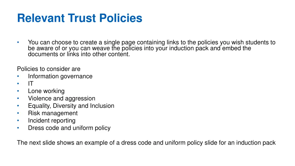 relevant trust policies