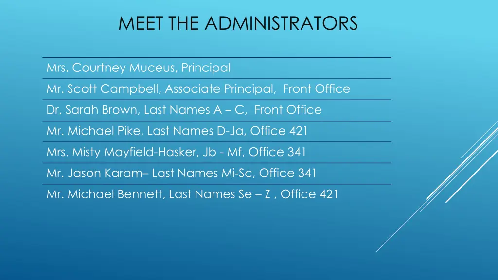 meet the administrators