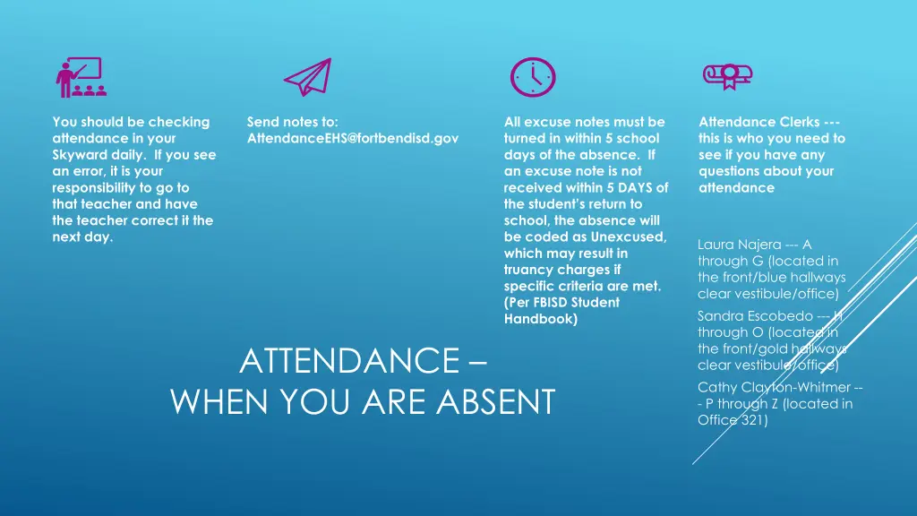 you should be checking attendance in your skyward